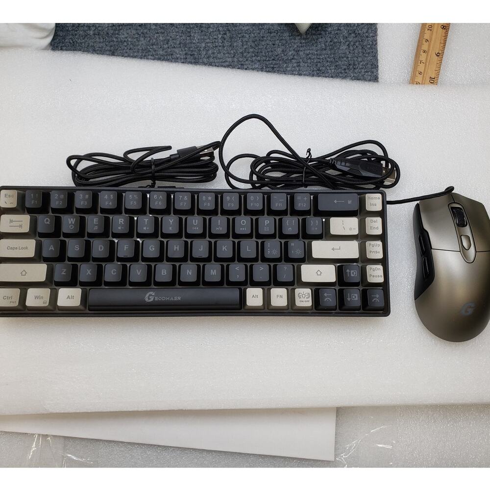 65% Gaming Keyboard and Mouse Combo, RGB Backlit Keyboard + 7200 DPI Gaming Mous